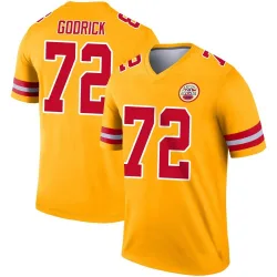 Men's Chukwuebuka Godrick Kansas City Chiefs No.72 Legend Inverted Jersey - Gold
