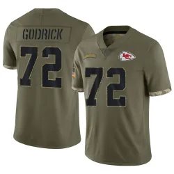 Men's Chukwuebuka Godrick Kansas City Chiefs No.72 Limited 2022 Salute To Service Jersey - Olive