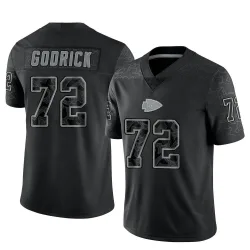 Men's Chukwuebuka Godrick Kansas City Chiefs No.72 Limited Reflective Jersey - Black