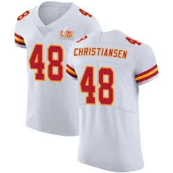 Men's Cole Christiansen Kansas City Chiefs No.48 Elite Vapor Untouchable Super Bowl LIX Jersey - White