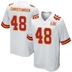 Men's Cole Christiansen Kansas City Chiefs No.48 Game Super Bowl LIX Jersey - White