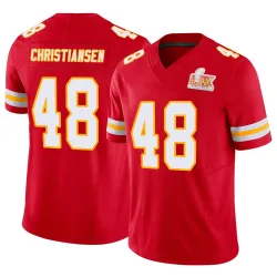 Men's Cole Christiansen Kansas City Chiefs No.48 Limited Vapor F.U.S.E. Super Bowl LIX Jersey - Red