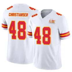 Men's Cole Christiansen Kansas City Chiefs No.48 Limited Vapor F.U.S.E. Super Bowl LIX Jersey - White