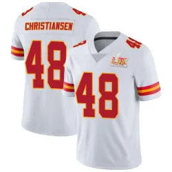 Men's Cole Christiansen Kansas City Chiefs No.48 Limited Vapor Untouchable Super Bowl LIX Jersey - White