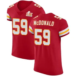 Men's Cooper McDonald Kansas City Chiefs No.59 Elite Team Color Vapor Untouchable Super Bowl LIX Jersey - Red