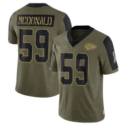 Men's Cooper McDonald Kansas City Chiefs No.59 Limited 2021 Salute To Service Jersey - Olive