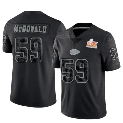 Men's Cooper McDonald Kansas City Chiefs No.59 Limited Reflective Super Bowl LIX Jersey - Black