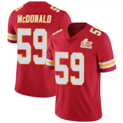 Men's Cooper McDonald Kansas City Chiefs No.59 Limited Team Color Vapor Untouchable Super Bowl LIX Jersey - Red