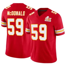 Men's Cooper McDonald Kansas City Chiefs No.59 Limited Vapor F.U.S.E. Super Bowl LIX Jersey - Red