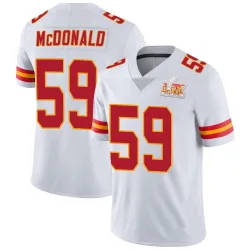 Men's Cooper McDonald Kansas City Chiefs No.59 Limited Vapor Untouchable Super Bowl LIX Jersey - White