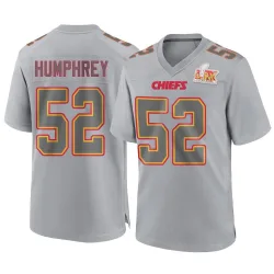 Men's Creed Humphrey Kansas City Chiefs No.52 Game Atmosphere Fashion Super Bowl LIX Jersey - Gray