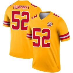 Men's Creed Humphrey Kansas City Chiefs No.52 Legend Inverted Jersey - Gold