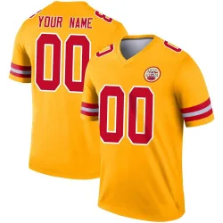 Men's Custom Kansas City Chiefs No.00 Legend Inverted Jersey - Gold
