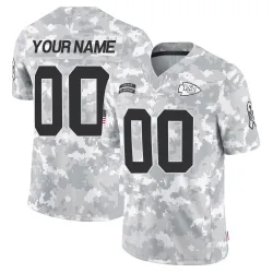 Men's Custom Kansas City Chiefs No.00 Limited 2024 Salute to Service Jersey - Arctic Camo