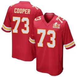 Men's Dalton Cooper Kansas City Chiefs No.73 Game Team Color Super Bowl LIX Jersey - Red