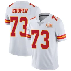 Men's Dalton Cooper Kansas City Chiefs No.73 Limited Vapor Untouchable Super Bowl LIX Jersey - White