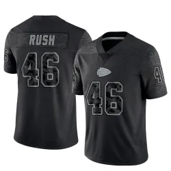 Men's Darius Rush Kansas City Chiefs No.46 Limited Reflective Jersey - Black
