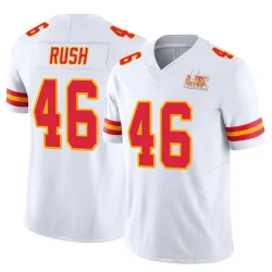 Men's Darius Rush Kansas City Chiefs No.46 Limited Vapor F.U.S.E. Super Bowl LIX Jersey - White