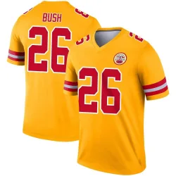 Men's Deon Bush Kansas City Chiefs No.26 Legend Inverted Jersey - Gold