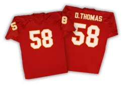 Men's Derrick Thomas Kansas City Chiefs No.58 Authentic Mitchell And Ness Throwback Jersey - Red