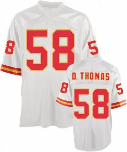 Men's Derrick Thomas Kansas City Chiefs No.58 Authentic Mitchell And Ness Throwback Jersey - White