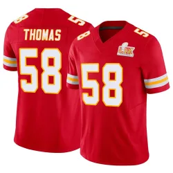 Men's Derrick Thomas Kansas City Chiefs No.58 Limited Vapor F.U.S.E. Super Bowl LIX Jersey - Red