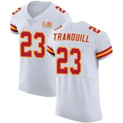 Men's Drue Tranquill Kansas City Chiefs No.23 Elite Vapor Untouchable Super Bowl LIX Jersey - White