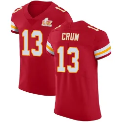 Men's Dustin Crum Kansas City Chiefs No.13 Elite Team Color Vapor Untouchable Super Bowl LIX Jersey - Red