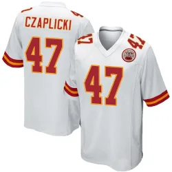 Men's Eddie Czaplicki Kansas City Chiefs No.47 Game Jersey - White