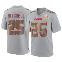 Men's Elijah Mitchell Kansas City Chiefs No.25 Game Atmosphere Fashion Super Bowl LIX Jersey - Gray