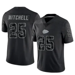 Men's Elijah Mitchell Kansas City Chiefs No.25 Limited Reflective Jersey - Black