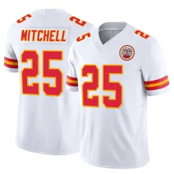 Men's Elijah Mitchell Kansas City Chiefs No.25 Limited Vapor F.U.S.E. Jersey - White