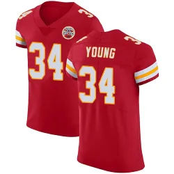 Men's Elijah Young Kansas City Chiefs No.34 Elite Team Color Vapor Untouchable Jersey - Red