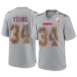 Men's Elijah Young Kansas City Chiefs No.34 Game Atmosphere Fashion Super Bowl LIX Jersey - Gray