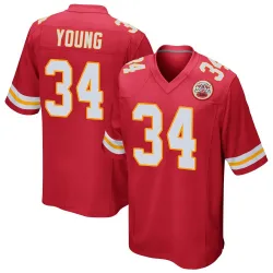 Men's Elijah Young Kansas City Chiefs No.34 Game Team Color Jersey - Red
