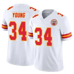 Men's Elijah Young Kansas City Chiefs No.34 Limited Vapor F.U.S.E. Jersey - White