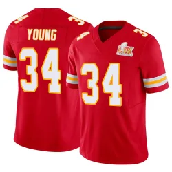 Men's Elijah Young Kansas City Chiefs No.34 Limited Vapor F.U.S.E. Super Bowl LIX Jersey - Red