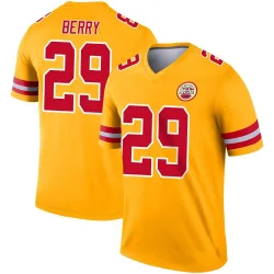 Men's Eric Berry Kansas City Chiefs No.29 Legend Inverted Jersey - Gold