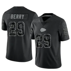 Men's Eric Berry Kansas City Chiefs No.29 Limited Reflective Jersey - Black