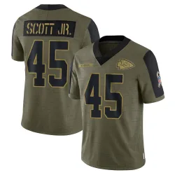 Men's Eric Scott Jr. Kansas City Chiefs No.45 Limited 2021 Salute To Service Jersey - Olive