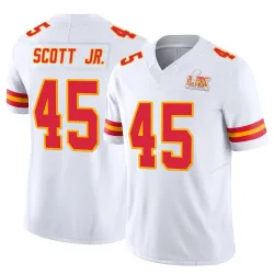 Men's Eric Scott Jr. Kansas City Chiefs No.45 Limited Vapor F.U.S.E. Super Bowl LIX Jersey - White