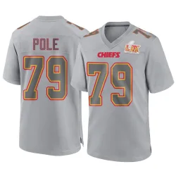 Men's Esa Pole Kansas City Chiefs No.79 Game Atmosphere Fashion Super Bowl LIX Jersey - Gray