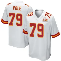 Men's Esa Pole Kansas City Chiefs No.79 Game Super Bowl LIX Jersey - White