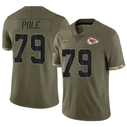 Men's Esa Pole Kansas City Chiefs No.79 Limited 2022 Salute To Service Jersey - Olive