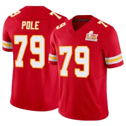 Men's Esa Pole Kansas City Chiefs No.79 Limited Vapor F.U.S.E. Super Bowl LIX Jersey - Red
