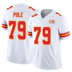 Men's Esa Pole Kansas City Chiefs No.79 Limited Vapor F.U.S.E. Super Bowl LIX Jersey - White