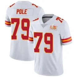 Men's Esa Pole Kansas City Chiefs No.79 Limited Vapor Untouchable Super Bowl LIX Jersey - White