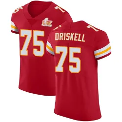 Men's Ethan Driskell Kansas City Chiefs No.75 Elite Team Color Vapor Untouchable Super Bowl LIX Jersey - Red