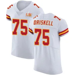 Men's Ethan Driskell Kansas City Chiefs No.75 Elite Vapor Untouchable Super Bowl LIX Jersey - White