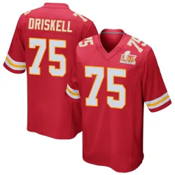 Men's Ethan Driskell Kansas City Chiefs No.75 Game Team Color Super Bowl LIX Jersey - Red